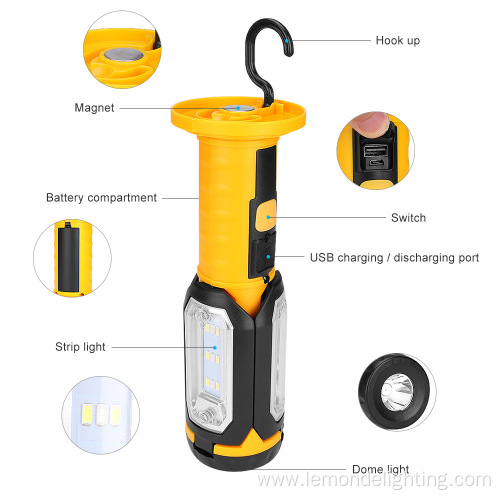 Multi-function USB Rechargeable Battery Work Light